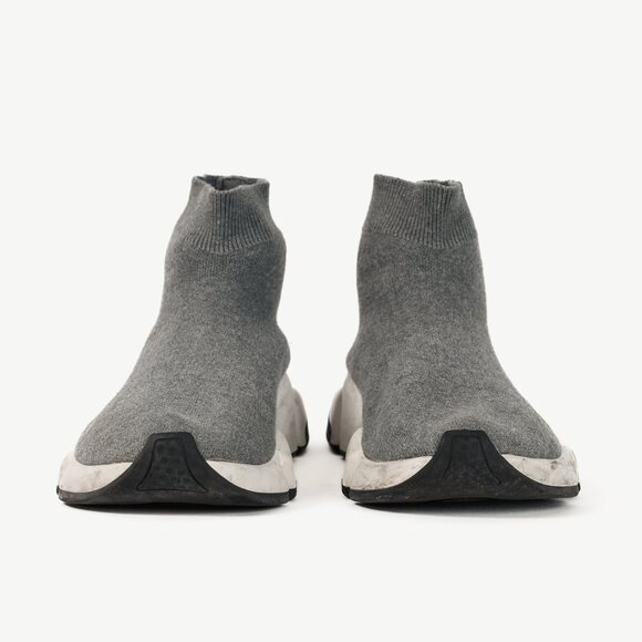 Balenciaga Speed LT Dark Grey New Kine Knit High-Top Sneakers - Picture 2 of 12